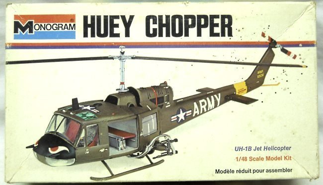 Monogram 1/48 Bell UH-1B 'Huey Chopper' Iroquois Gunship - White Box Issue., 6809 plastic model kit